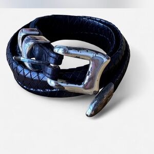 Stylish brown Leather Belt with Silver Buckle